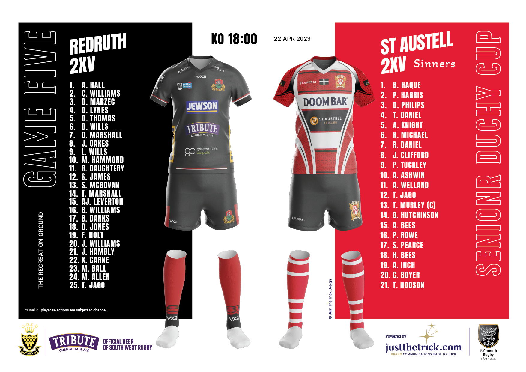 Falmouth Rugby Club Cornwall RFU Duchy Finals